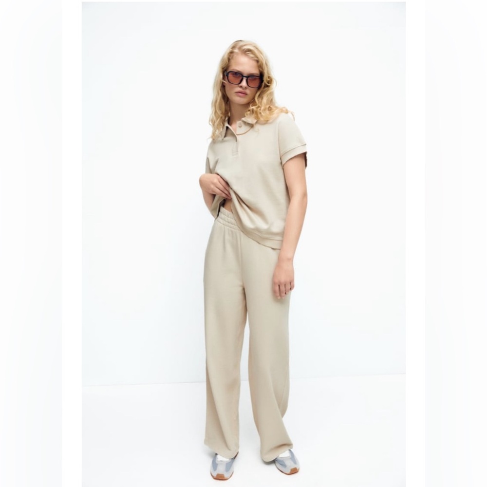 Zara women plush boxy polo shirt. Small